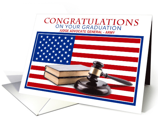 Army JAG Graduation Congratulations with US Flag, Books,... (1457114)