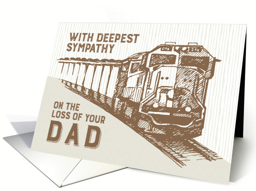 Sympathy for Loss of Dad Train on the Railroad Tracks card (1463928)