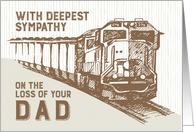 Sympathy for Loss of Dad Train on the Railroad Tracks card
