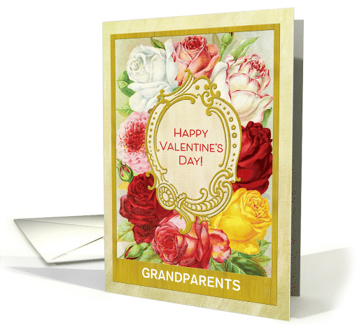 Custom For Grandparents Floral Valentine's Day with Roses card