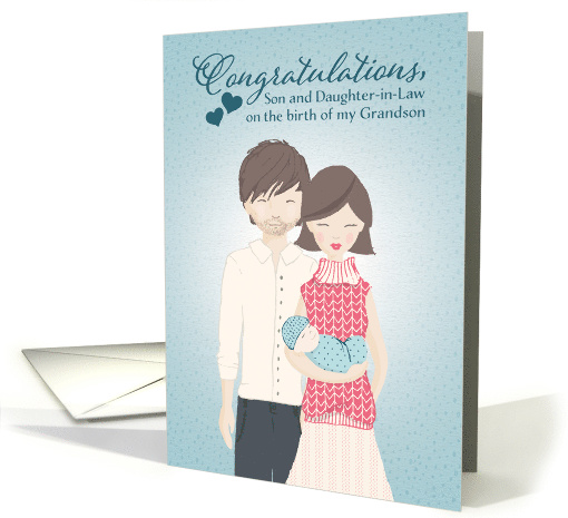 Congratulations For Son and Daughter in Law, New Baby Grandson card