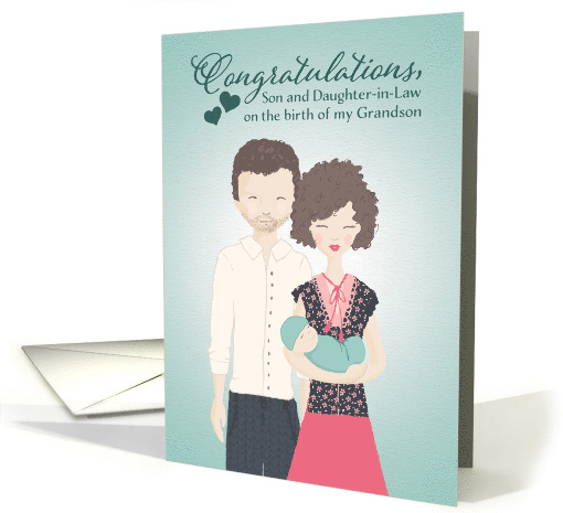 Congratulations For Son and Daughter in Law, New Baby Grandson card