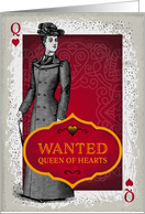 Wanted Queen of Hearts, Be My Valentine Vintage card