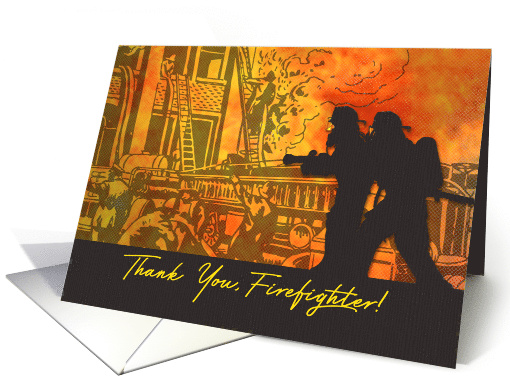 Christian Thank You, Firefighter, Illustrated John 15:13 KJV card