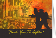 Christian Thank You, Firefighter, Illustrated John 15:13 KJV card