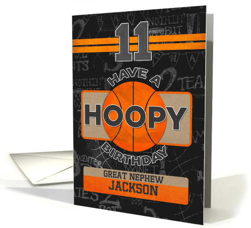 Custom Name Basketball 11th Birthday For Great Nephew card (1563344)