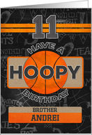Custom Name Basketball 11th Birthday For Brother card