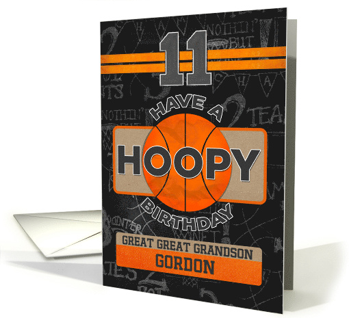 Custom Name Basketball 11th Birthday For Great Great Grandson card