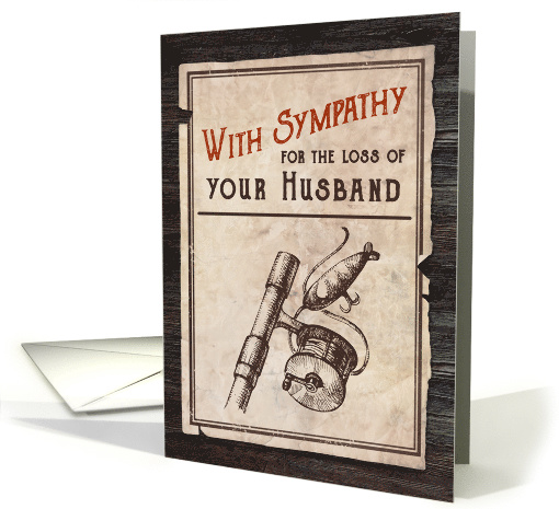 Illustrated Vintage Sympathy for Loss of Husband Fly Fishing card
