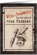 Illustrated Vintage Sympathy for Loss of Husband Fly Fishing card