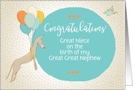 Custom Congratulations Great Niece on Birth of Great Great Nephew card