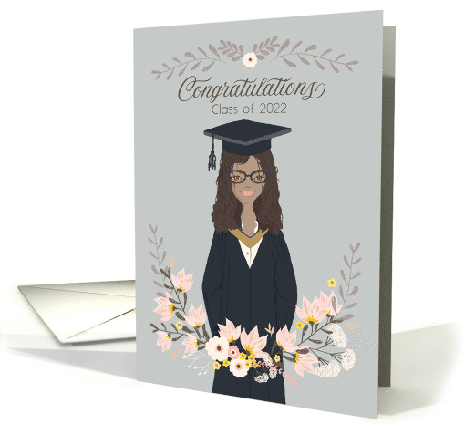 Illustrated Congratulations Class of 2022 Graduate Curly... (1615726)