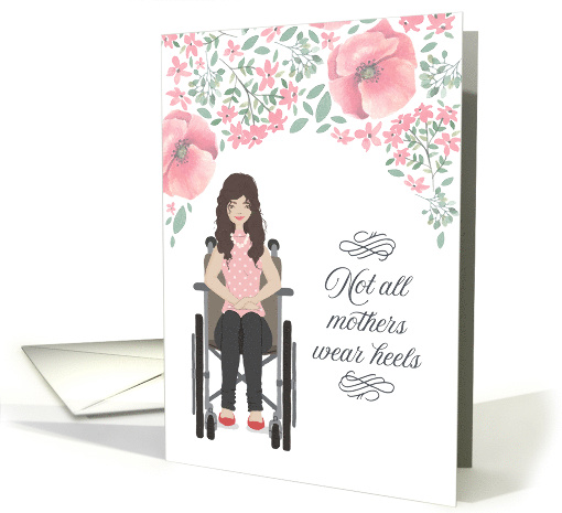 Illustrated Mother's Day, Woman in Wheelchair, Floral card (1616408)