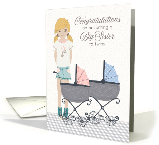 Illustrated Congratulations on Being Big Sister to Twins,... (1636826)