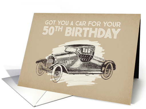 Humor 50th Birthday For Great Uncle Vintage Car card (1676404)