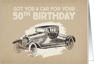 Humor 50th Birthday For Great Uncle Vintage Car card