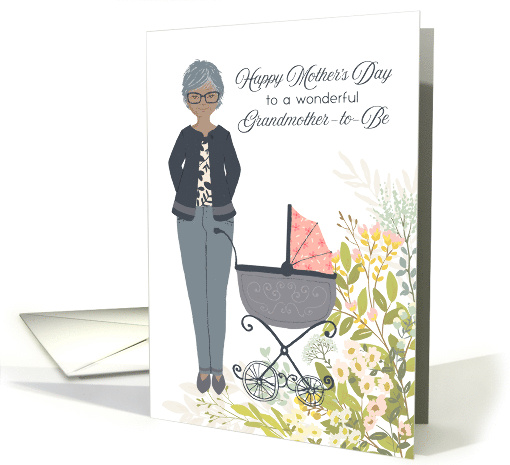 Illustrated African American Mother's Day for Grandmother to Be card