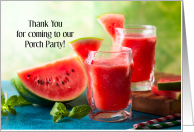 Watermelon Thank You for Coming to Porch Party Outdoor card