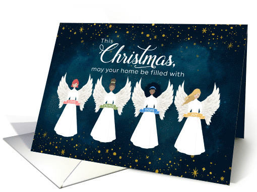 Christmas with Multicultural Angels Love Peace Hope Joy card (1706428)