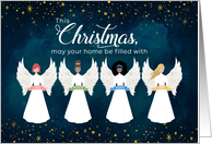 Christmas with Multicultural Angels Love Peace Hope Joy card