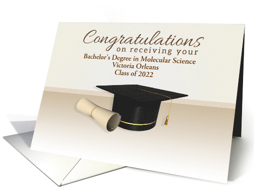 Custom Name Congratulations Bachelor's Degree, Graduation... (1749442)