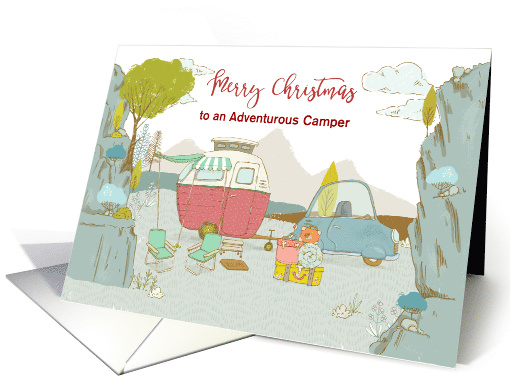 Illustrated Custom Merry Christmas For Outdoor Camper card (1752690)