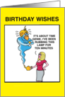 Birthday Wishes with the Genie of the lamp card