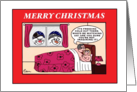 Christmas Snowmen take a Sneaky Peek at a Couple in the Bedroom card