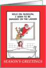 Santa Gets Stuck up the Ladder card