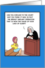 Keeping Abreast of the Court Case Birthday Humour card