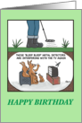 Metal Detector Interferes With Rabbits’ TV Signal Birthday Humour card