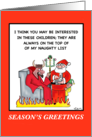 Santa sells his Naughty List to the Devil at Christmas card