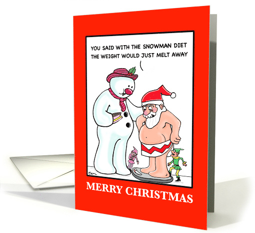 Santa Tries The Snowman Diet at Christmas card (1588818)