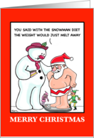 Santa Tries The Snowman Diet at Christmas card