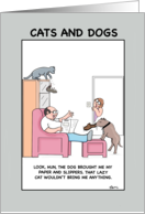 The Funny Side of Cats and Dogs Birthday card