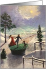 Merry Christmas My Love Couple in a Snow Globe Painting card
