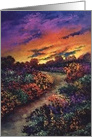 Flower Garden Path in Sunset Fine Art Any Occasion card