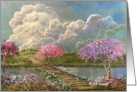 Sympathy Inspirational Artwork Heavenly Scene Flowering Trees card