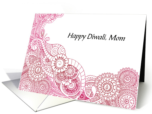 Happy Diwali, Mom-Pink Mehindi Design card (1438166)