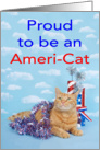 Patriotic cat Proud to be an American card