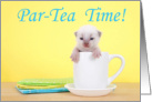 Newborn kitten Birthday Par-Tea Time Invitation card