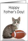 Football kitten happy Father’s Day Dad card