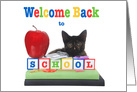 Kitten welcome back to school from teacher card