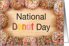 Border of Candy Sprinkled Donuts National Donut Day card