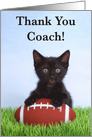 Kitten Thank You Football Coach card