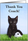 Kitten Thank You Soccer Coach card