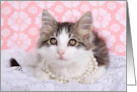 Kitten in Pearls and Lace Happy Mother’s Day card