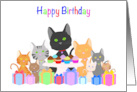 Happy Birthday From All of Us Kittens with Cupcakes and Presents card