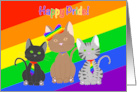 Happy Pride Kittens Wearing Rainbow Pride Ties and Bow card