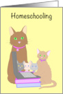 Homeschooling Cat Family at Computer Teacher Appreciation card